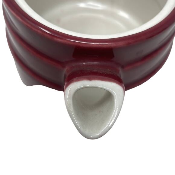 Three piece maroon Coorsite Pottery teapot infuser - Picture 10 of 12